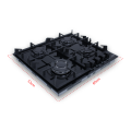 EURO APPLIANCES 4 Burner Gas Cooker Black Tempered Glass Built in Hob. 