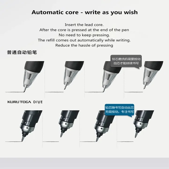 Japan%20Uni%20Kuru%20Toga%20DIVE%20Spin%20Mechanical%20Pencil%20M5-5000%20Automatic%20Core/lead%20Self-revolving%200.5mm%20Advanced%20Drawing%20Art%20Stationery%20-%20Image%205