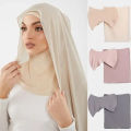 Multi Color 2pcs/set Chiffon Hijab With Hijab Undercap Plain rayon And Chiffon Shawl. 