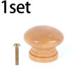 1/4/8Set 24/28/35Mm Mushroom Wooden Pulls Solid Round Handle Single Hole Drawer Knobs Cabinet Dresser Wardrobe Door Furniture Hardware. 
