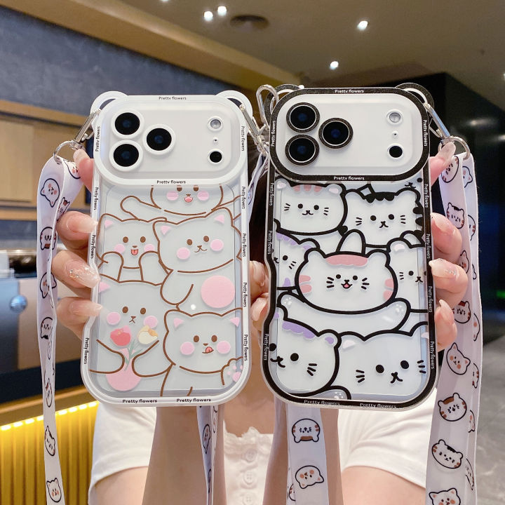 HOCE%20Cute%20Flower%20Bear%20Ear%20Crossbody%20Phone%20Cases%20For%20iPhone%2017%2016%2015%2013%2012%2011%2014%20Pro%20XS%20Max%20X%207%208%2014%2015%2016%20Plus%2017%20Air%20Case%20Lanyard%20Strap%20Shockproof%20Soft%20Cover%20-%20Image%208
