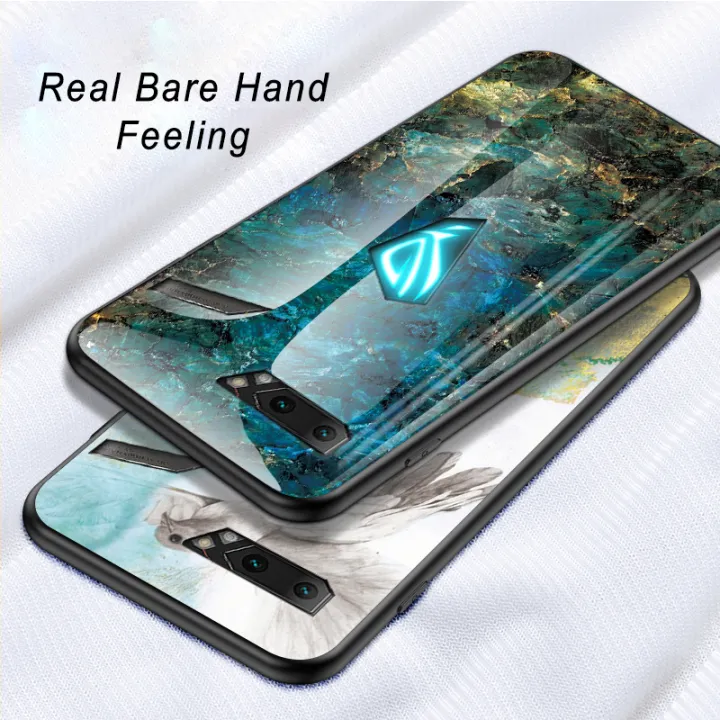 Biruiqu%20For%20ASUS%20ROG%20Phone%202%20ROG%202%20ZS660KL%20Shockproof%20Fashion%20Marble%20Tempered%20Glass%20Back%20Case%20Cover%20-%20Image%208