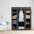 3 Door Storage Wardrobe Foldable and Movable Cloth/Fabric Wardrobe with Zip Up Collapsible Cupboard (TLS). 