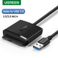 UGREEN SATA to USB 3.0 Adapter Cable for 3.5/2.5 Inch SSD HDD SATA III Hard Drive Disk Converter Support UASP Compatible with Samsung Seagate WD SanDisk Hitachi Toshiba. 