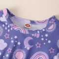 New Baby Girl Dress Kids Clothes Summer Cute Cartoon Purple Rainbow Sleeveless Birthday Party Children Dress 2 3 4 5 6 Years Old. 