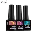 Monja 8ml Nail Art Double Light Cat Eye Magnetic Gel Glitter Nail Art Polish Soak Off UV LED Gel Varnish DIY Nail Art Tools. 