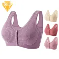 U-shaped Back Bra Comfortable Plus Size Lace Bra for Mid-aged Women Soft Breathable Stylish with Front Button Closure Perfect for Southeast Asian Buyers Supportive Back Bra. 