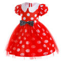 Disney Minnie Mouse Dress Girls Cosplay Princess Costume Children Birthday Mickey Bowknot Gown Christmas Halloween Apparel. 