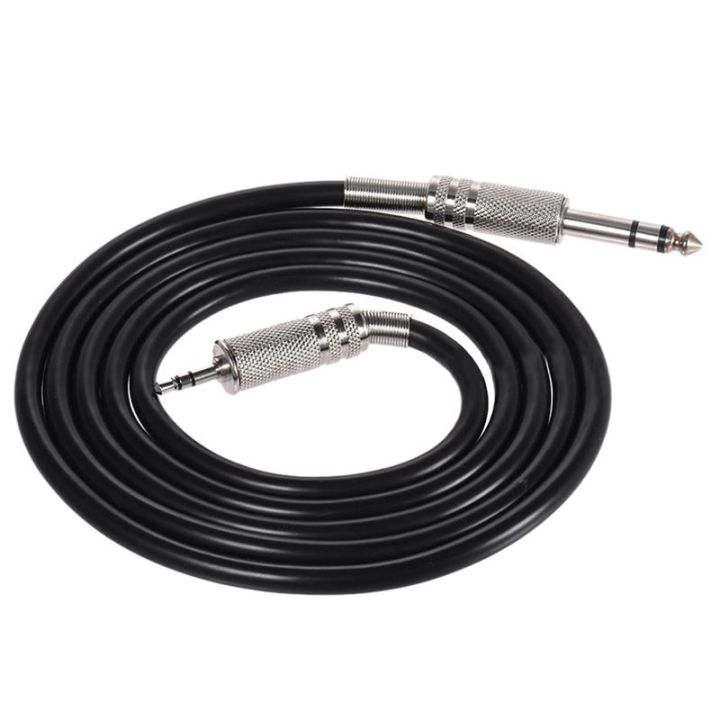 4.9ft%203.5mm%201/8%20inch%20Male%20to%206.35mm%201/4%20inch%20Male%20TRS%20Stereo%20Audio%20Cable%20Hot%20Black%20-%20Image%203