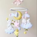Bunny Baby  Cot Mobile for a baby girl.. 