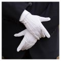 【HOT】 1Pair White Gloves Formal Elasticated Wrists Polyester Reception Parade Men Inspection Winter Gloves For Adult. 