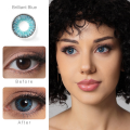 Neocosmo Color Contact Lens  3 TONE BRILLIANT BLUE COLORED CONTACTS Yearly Useable for Men And Women. 