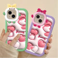 DuBaiNi For Realme C15 3D Luxury Lover Heart Case Bowknot Mobile Phone Soft Silicone Phone Cases Shockproof Back Cover Girl. 