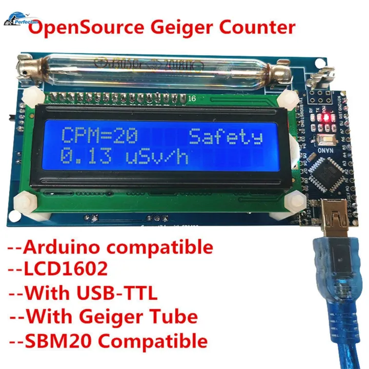 Opensource Geiger Counter with Geiger Tube Sbm20 Compatible Accessory Durable