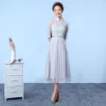 Bridesmaid Dress Mid-Length Fairy Temperament 2024 New Korean Style Small Fat Sister Slimming Sisters Group Wedding Dress. 