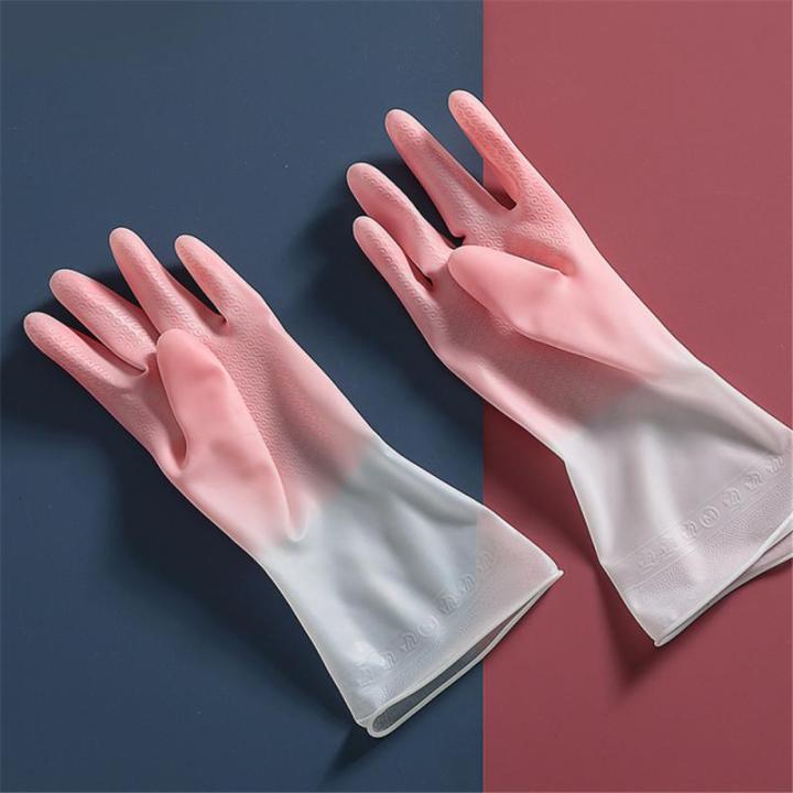 LibiBargain price Gloves Home Supplies Laundry Female Rubber Washing Dishes Household Daily Necessities Dishwashing Gloves Cleaning Tools Kitchen