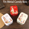 1Pc Vintage Small Storage Tin Metal Candy Box Gift Box Cookie Gift Box Storage Dounp. 