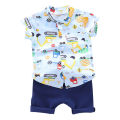Toddler Baby Boys Girls Clothes Sets Cartoon Excavating Machinery T Shirt Shorts Pants For Summer Boys Clothing Outfits Suit. 