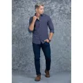 Casual Wear Detailed Linen Long Sleeve Shirt. 