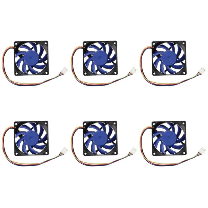 (COKP) 6X 12V DC 32 70mm 4-Pin Computer Case CFM PWM CPU PC Fan Blue ...