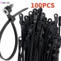 Creative Reusable Nylon Cable Ties with Screw Hole Mount Self Locking Loop Wrap Office Cables Wire Bundle Ties. 
