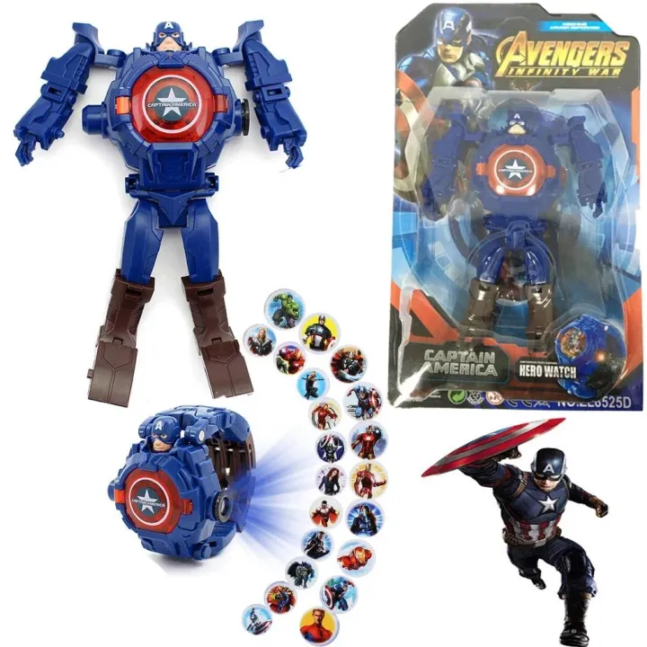 Disney%20Frozen%20Avengers%20Deformation%20Electronic%20Watch%20Boy%20girl%20Toy%20Cartoon%20Captain%20America%20spiderman%20Transformed%20Robot%20child%20Watch%20-%20Image%202