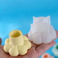 Round Candle Holder Silicone Mold Nordic Candlestick Cement Plaster Craft Mould DIY Cute Flower Shape Resin Candle Stand Molds. 