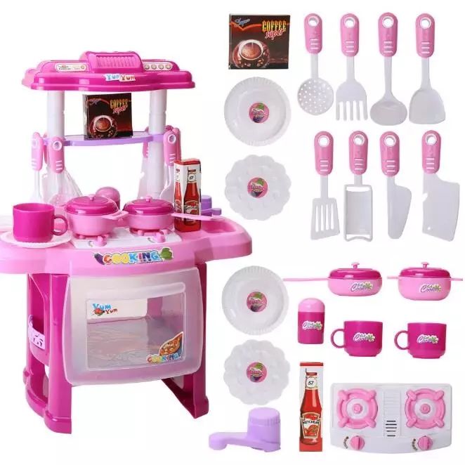 Kitchen Set Children Cooking Play Kitchen Toys Pretend & Play Baby Kids Home Educational Toy