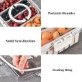 Divided Snackle Box with Lids Stackable Food Serving Tray for Fruit&Veggie Plastic Fridge Storage Container for Pantry Freezer Clear Snack Box. 