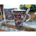 Coffee Mug With spoon in gift pack classic Brown Chocolate Colour. 