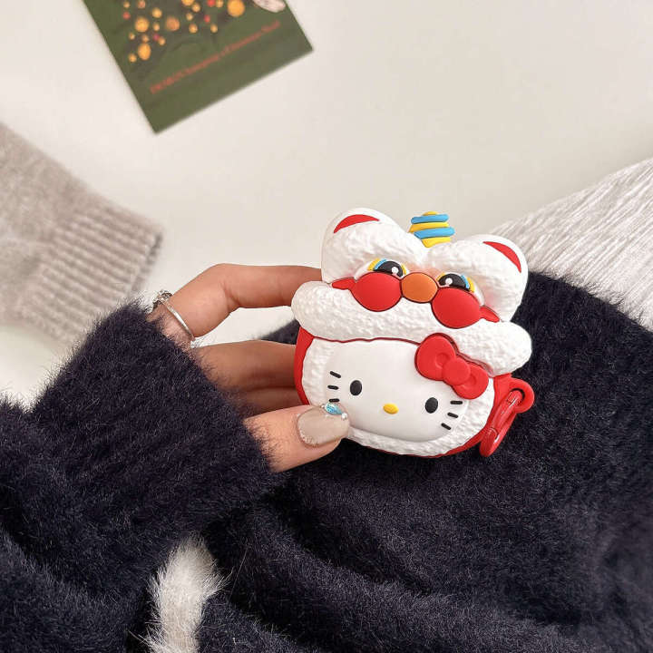Lion%20Dance%20KT%20Cat%20Wireless%20Bluetooth%20Compatible%20with%20Pro2%20Silicone%205th%20Earphone%20Cute%203rd%20Generation%20Case%20-%20Image%203