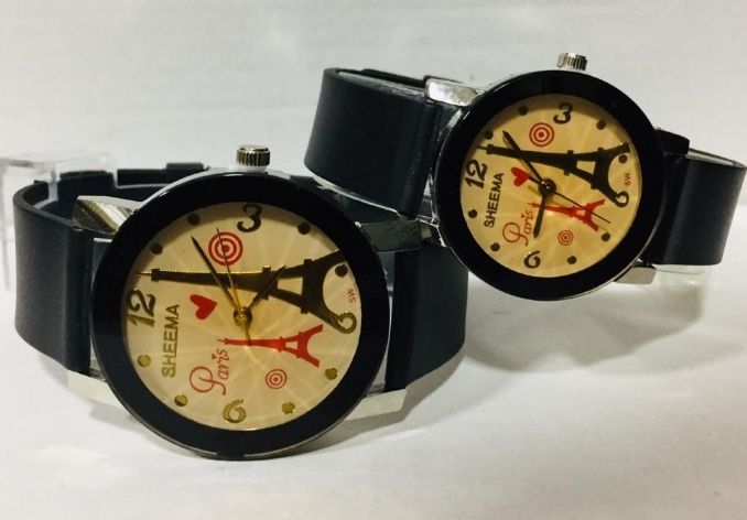 SW Luxury look Rubber straps couple Watch