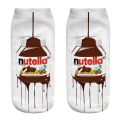 1 Pair New Arrival Hot Selling 3D Printing Cute Happy Nutella Series Cartoon Short Ankle Socks Dropship. 