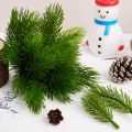 10pcs Artificial Pine Needle Plants Plastic Christmas Tree DIY Green Snow Pine Branches for Wedding Home Decor Flower Wreath Wholesale. 