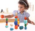 Stone Balance Stack Building Blocks Set - 20 Pcs Polyhedral Plastic Stacking Rocks Educational Creative Preschool Arts Learning Sensory Building Blocks Puzzle Large-Size Toy for Toddler. 