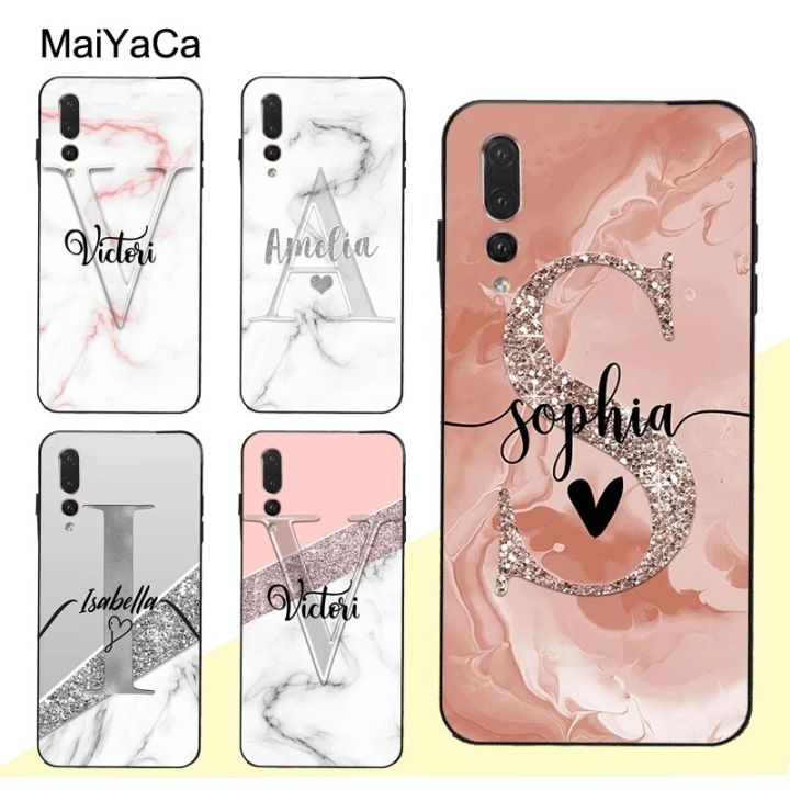 Huawei P20 Lite Huawei Mate 20 Lite Personalised Case Glitter Rose