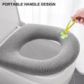 Winter Warm Toilet Seat Cover Closestool Mat Washable O-shape Pad Bathroom Accessories Knitting Pure Color Soft Bidet Cover. 