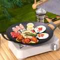 28/30/32cm Grill Pan / Korean / Round / Non-Stick / Barbecue Plate / Outdoor Travel / Camping / BBQ Frying / Pan Barbecue Accessories. 
