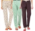 Women's Pajama Night Pants – 3-Piece Pack, Soft and Comfortable Sleepwear. 