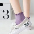 Kawaii Spring Summer Super Thin Cotton Ankle Short Women's Socks Boat Socks Frilly Ruffle Socks. 