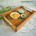 Wooden Serving Tray with Handles/ High-Grade Nadun Serving Tray Wooden Tea Breakfast Tray. 