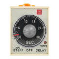【FOOT SOFA】[Quality assurance] 0-30s Power Off Delay Timer Relay Knob Delay Time Relay Control Time Relay with Base AC 220V ST3PF. 