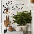 Self-adhesive Coffee Cup Pattern Wall Stickers/Removable Coffee Tea Sign Wall Art Decals. 