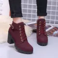 Korean Style High Heel Ankle Boots for Women | Autumn & Winter Martin Boots with Zipper. 