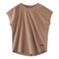 Casual Labeling Retro Short SleeveTT-shirt Women's Loose Slimming Temperament Youthful-Looking Hollow Bottoming Shirt Spring and Summer Top Women's. 
