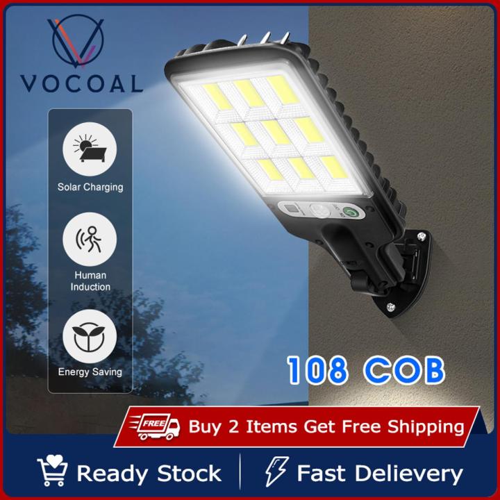 Vocoal Solar Light LED Outdoor Lights 108COB Solar Mo tion Sen sor Flood Light IP65 Waterproof  spotlight 3 Modes Solar Street Lights