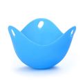 Silicone Egg Poacher Silicone Cup Egg Poaching Pan Poached Egg Maker Microwave Stovetop Egg Cooker With Ring Stander Egg Steamer-Blue. 