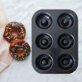 Food Carbon Steel Doughnut Mould 6 Cavities Non-Stick Safe Stainless Steel Donut Baking Pan Mini Cake Pan Doughnut Pan. 