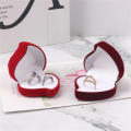 Double ring Jewelry box Elegant Heart-shaped Peach shape Ring box Flower design Velvet lining Flocking box for Gift giving Jewelry storage Engagement Wedding Retail display. 