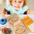 Rubber Band Geoboards Graphical Mathematical Toy for Preschool Children Kids. 